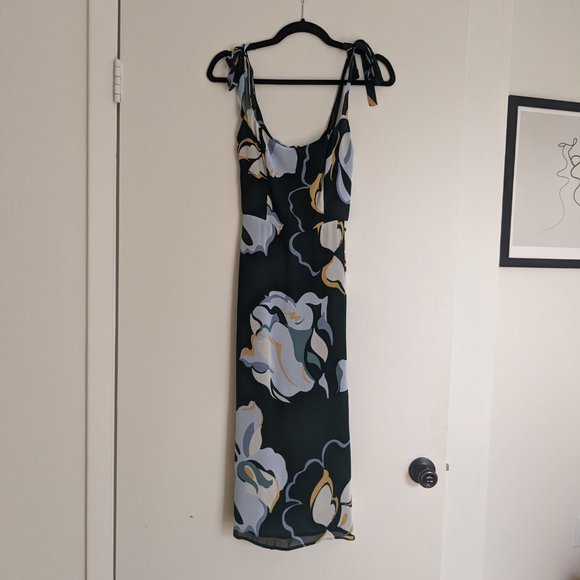 Reformation Besse Floral-Print Midi Dress in Green - Picture 2 of 6